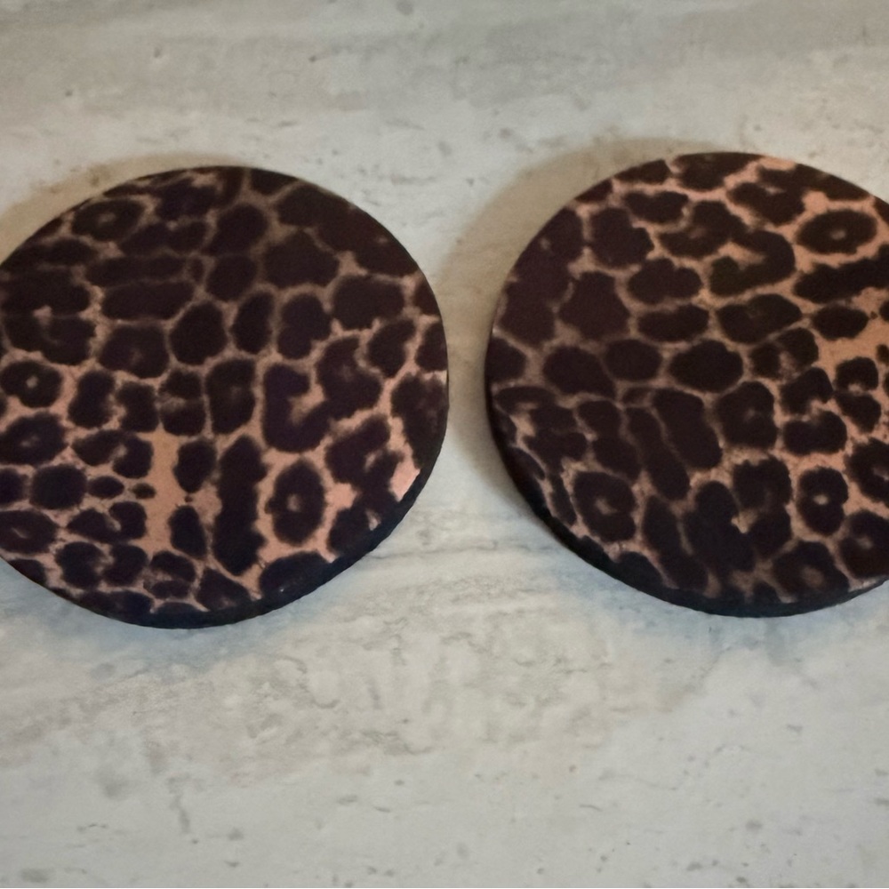 Leopard Print Car Cup Holder Coasters